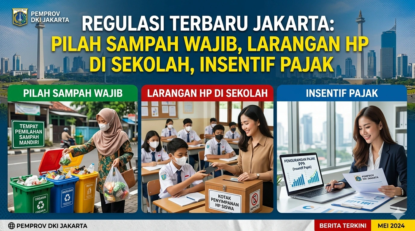Regulasi Terbaru Jakarta: Pilah Sampah Wajib, Larangan HP di Sekolah Regulasi Terbaru Jakarta: Pilah Sampah Wajib, Larangan HP di Sekolah